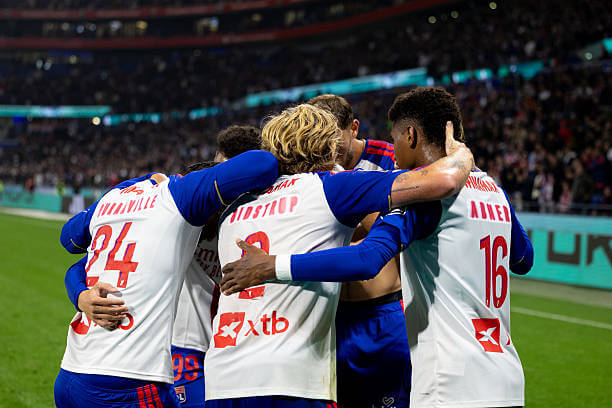 Ligue 1 Roundup, Matchday 7: Lyon players celebrate during the Ligue 1 2026/27 match between Lyon and OGC Nice at Parc Olympique Lyonnais on October 18, 2026.