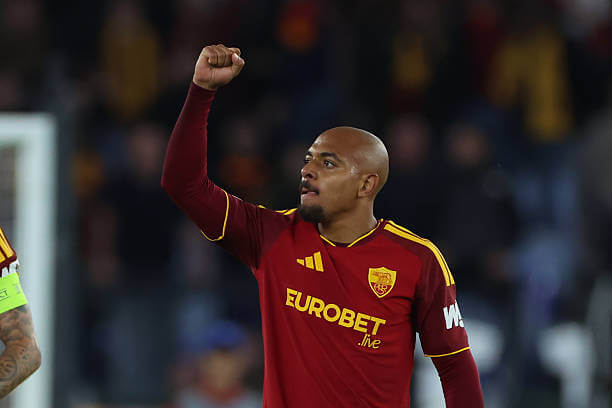 Roma vs Real Madrid Review: Donyell Malen celebrates his goal during the UEFA Champions League 2026/27 League Phase MD2 match between Roma and Real Madrid at the Stadio Olimpico on October 14, 2026.