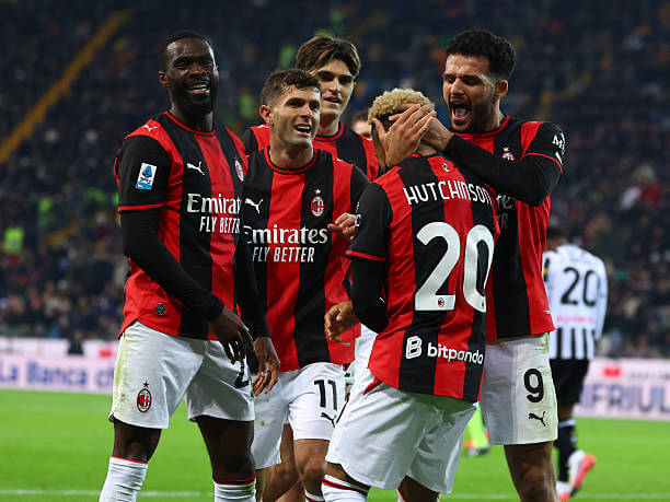 Serie A Roundup, Matchday 8: AC Milan players celebrate during the Serie A match between Udinese and AC Milan at Stadio Friuli on October 25, 2026.