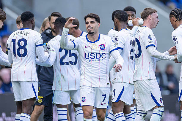 Everton vs Chelsea Review: Pedro Neto celebrates his goal during the Premier League 2026/27 match between Everton and Chelsea at the Hill Dickinson Stadium on October 17, 2026.