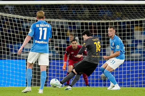 Napoli vs AS Roma Review: Matias Soule scores during the Serie A match between Napoli and AS Roma at the Stadio Diego Armando Maradona on October 24, 2026.