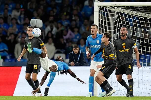 Napoli vs AS Roma Review: Zambo Anguissa scores during the Serie A match between Napoli and AS Roma at the Stadio Diego Armando Maradona on October 24, 2026.